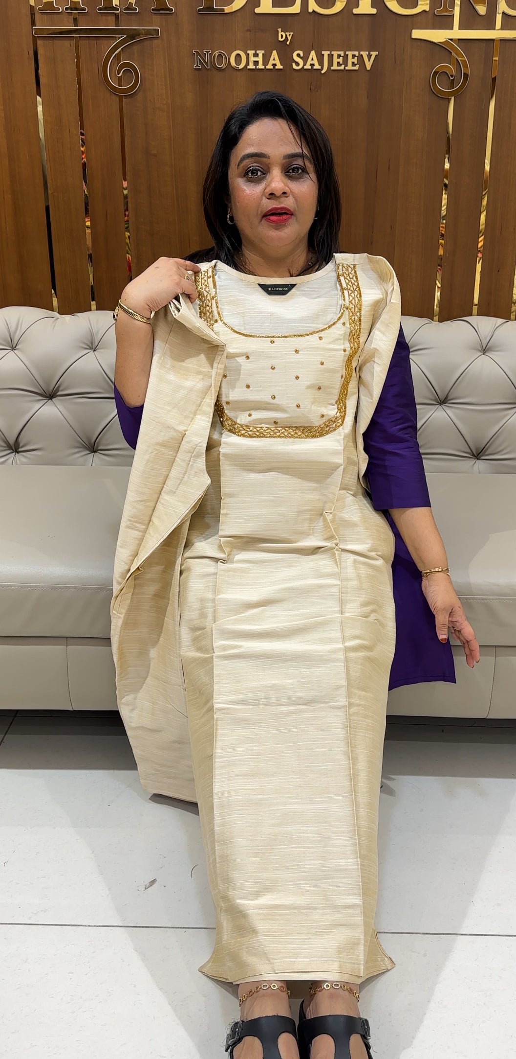 IHA'S IN-HOUSE SLUB SILK TOP AND BOTTOM - IHA 25000