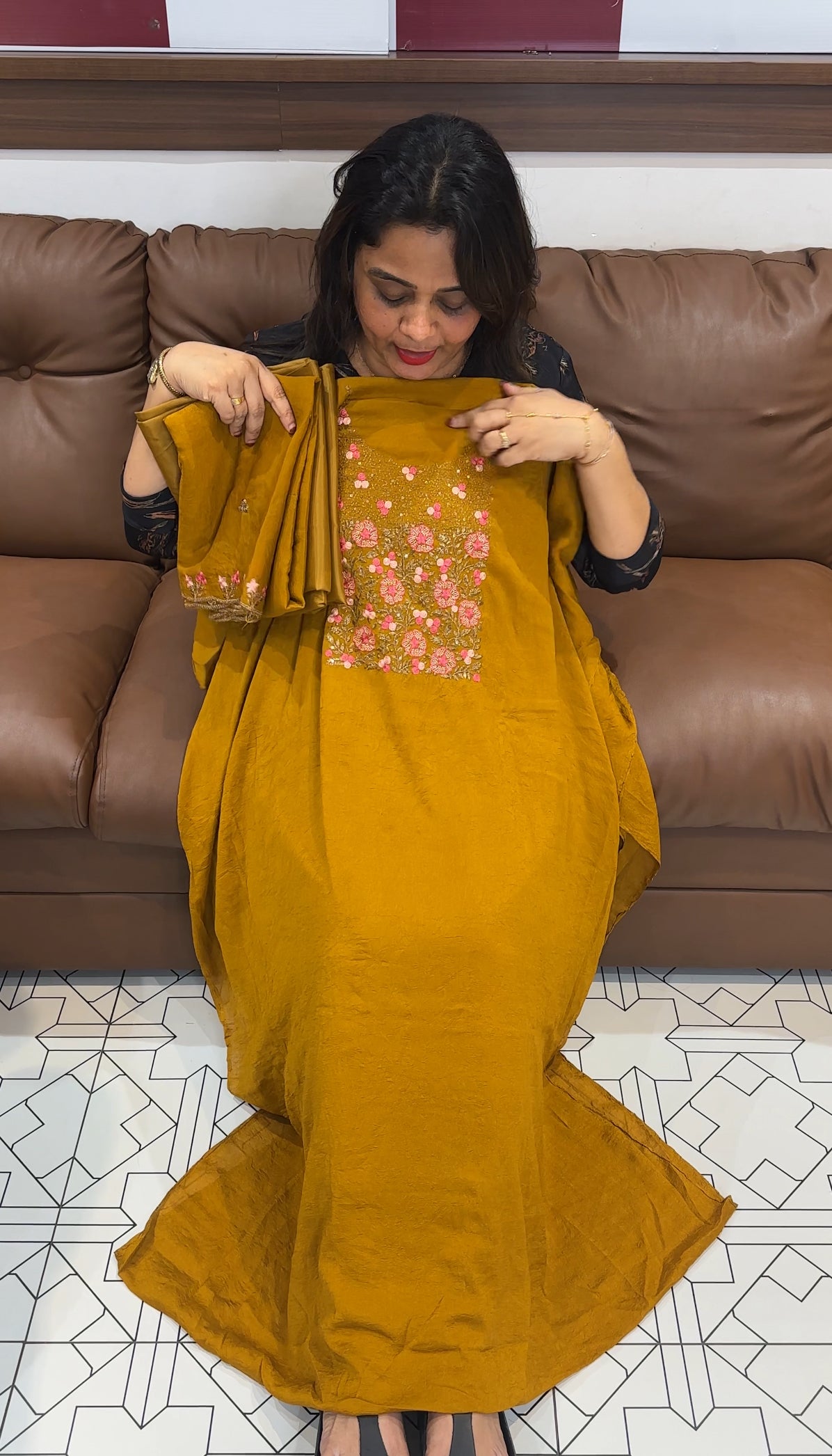 CRUSHED SILK UNSTITCHED SALWAR SUITS - IHA 24672