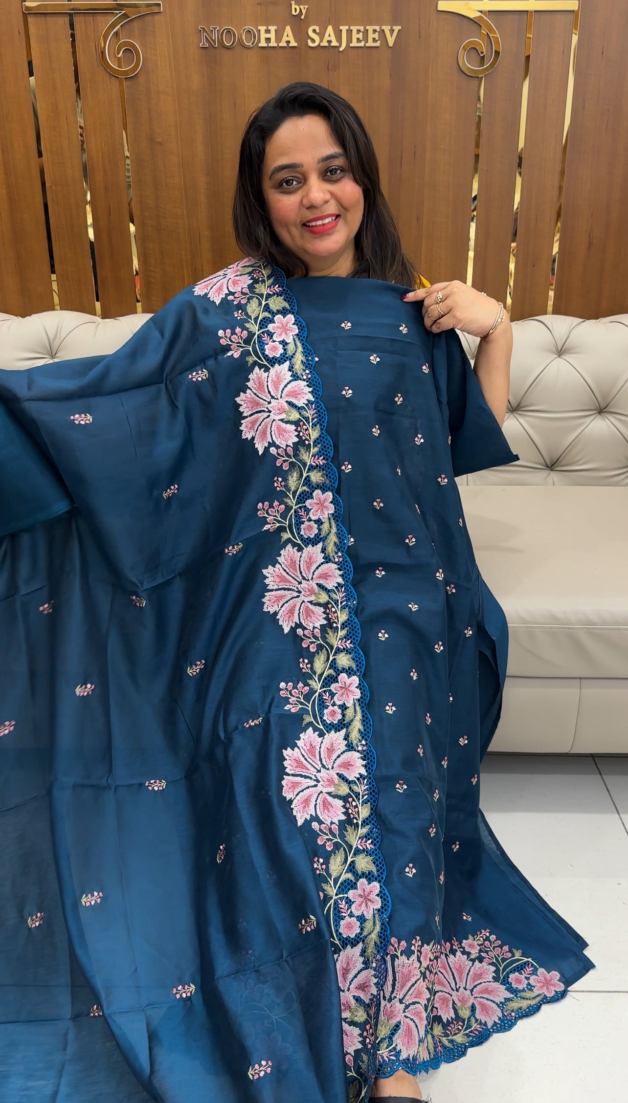MALAI CHANDERI UNSTITCHED SALWAR SUITS - IHA 25757