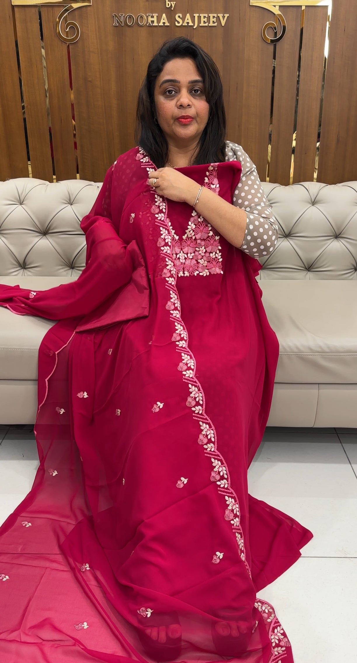 FAUX GEORGETTE UNSTITCHED SALWAR SUITS - IHA 24295