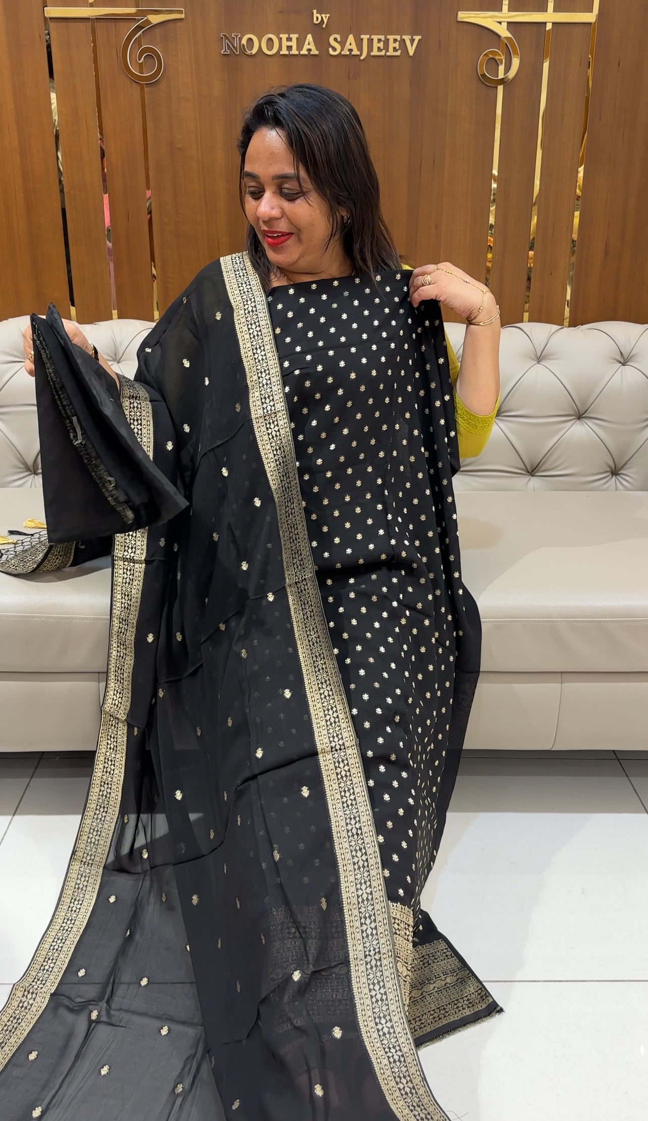 VISCOSE GEORGETTE BANARASI UNSTITCHED SALWAR SUITS - IHA 25026