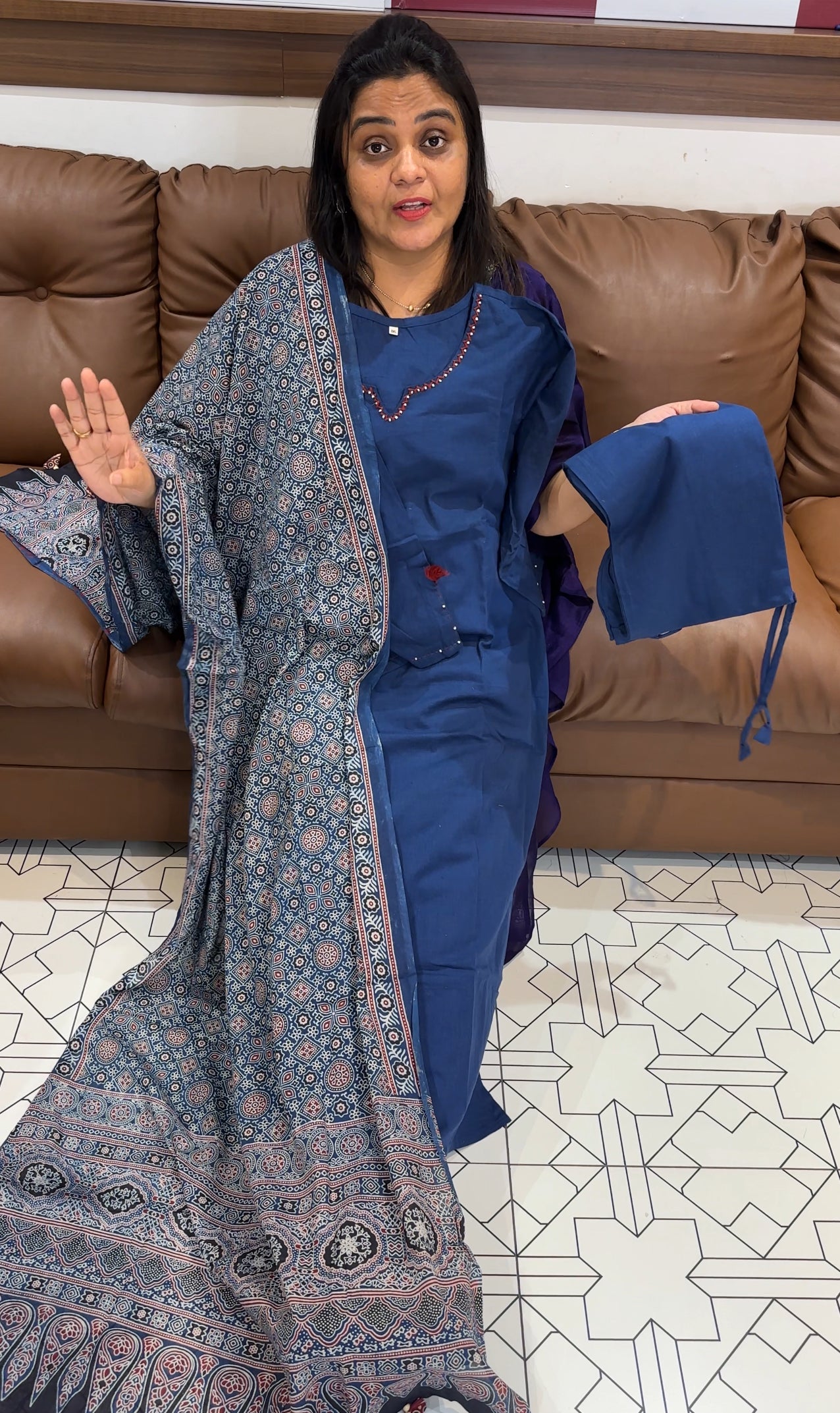 COTTON TOP, BOTTOM AND DUPATTA - IHA 28151