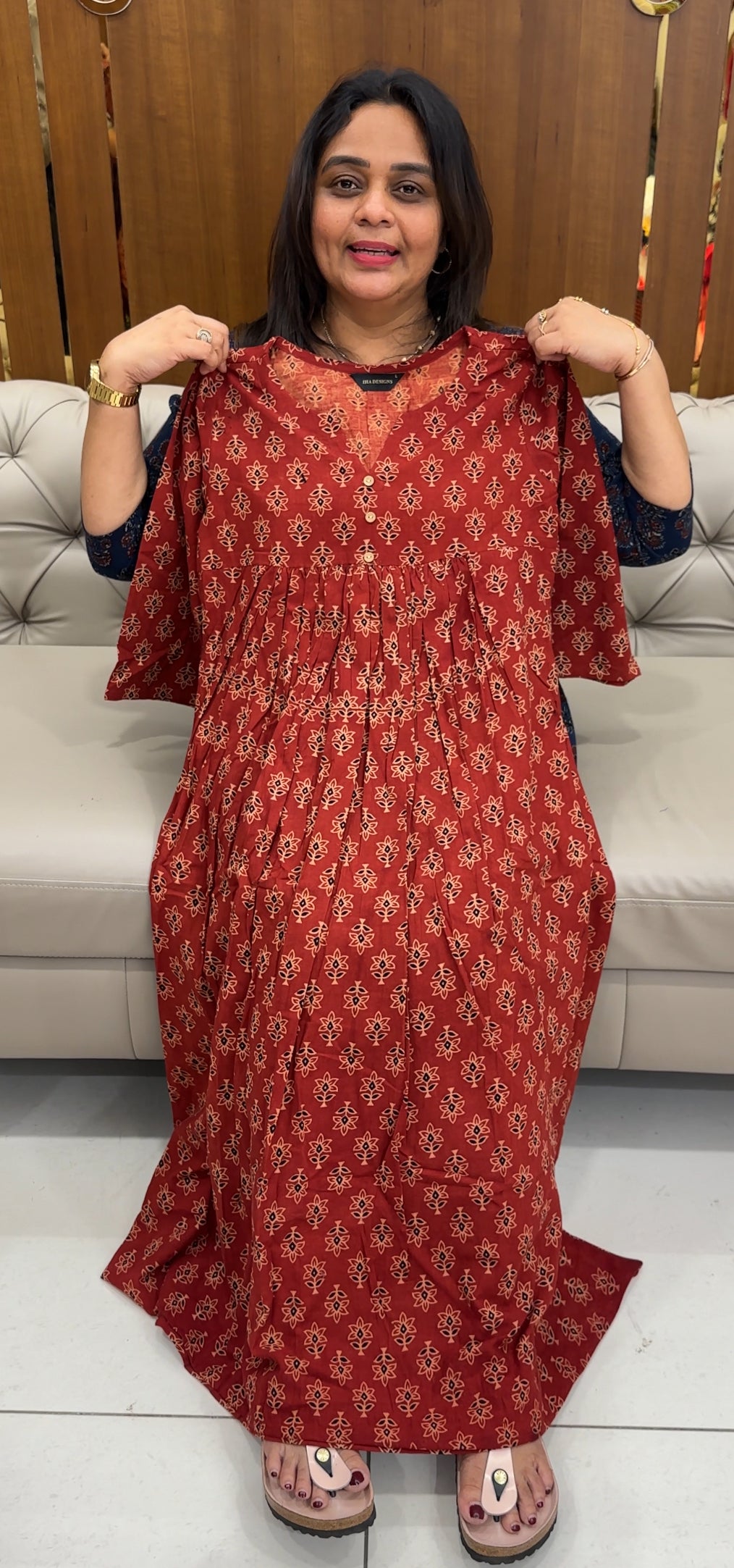 PRINTED COTTON ALINE TOPS - IHA 26980
