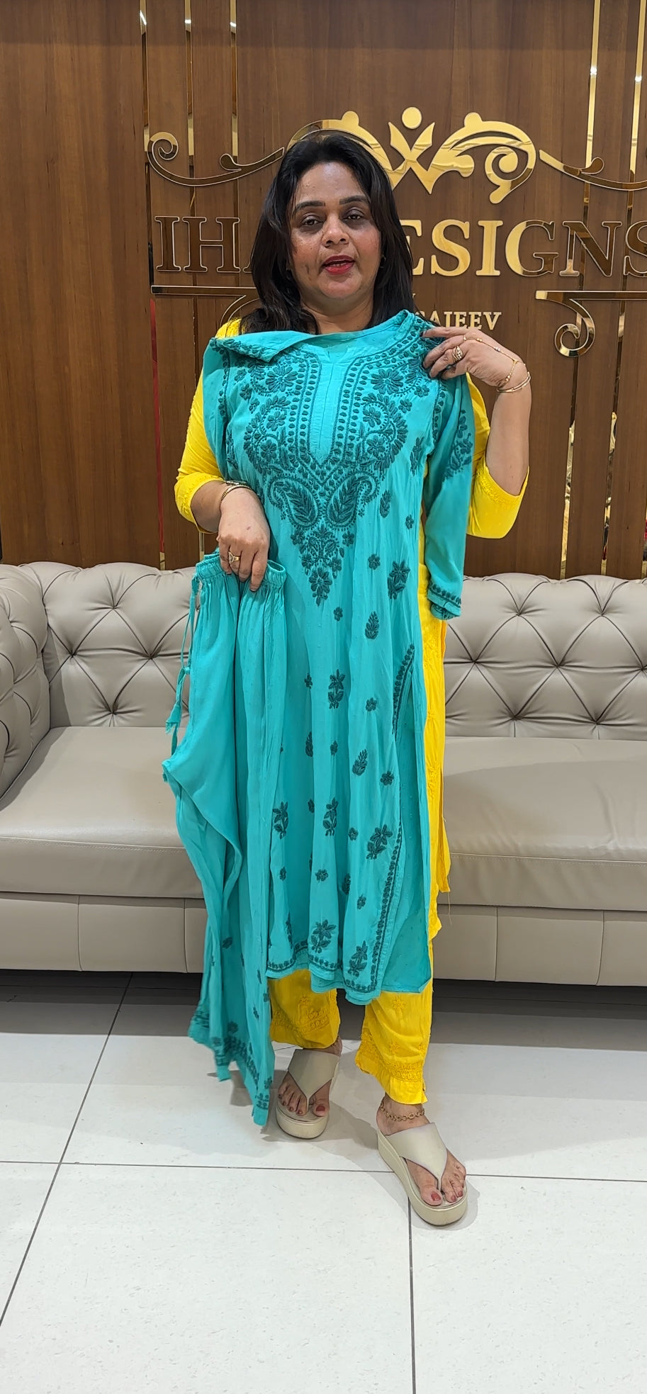 LUCKNOWI TOP AND BOTTOM - IHA 24836