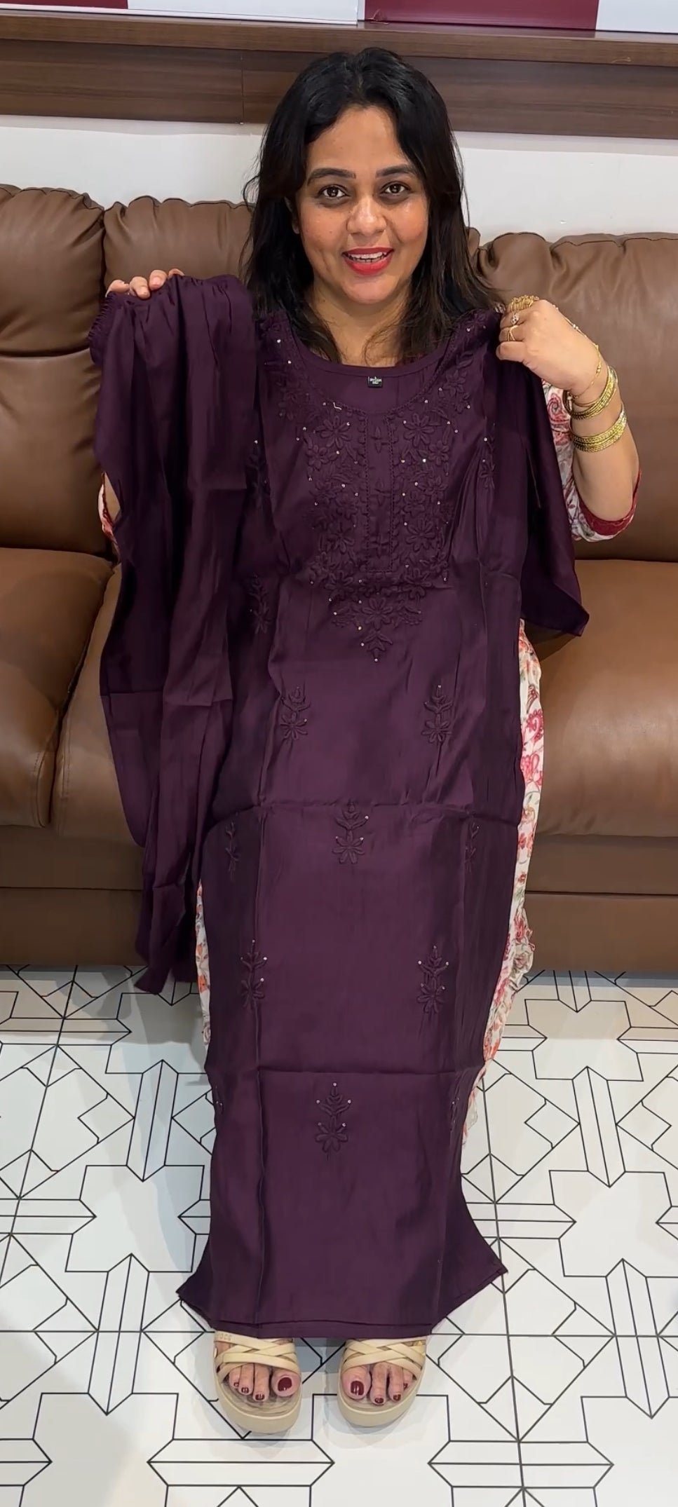 LUCKNOWI CHIKAMKARI TOP AND BOTTOM - IHA 26146