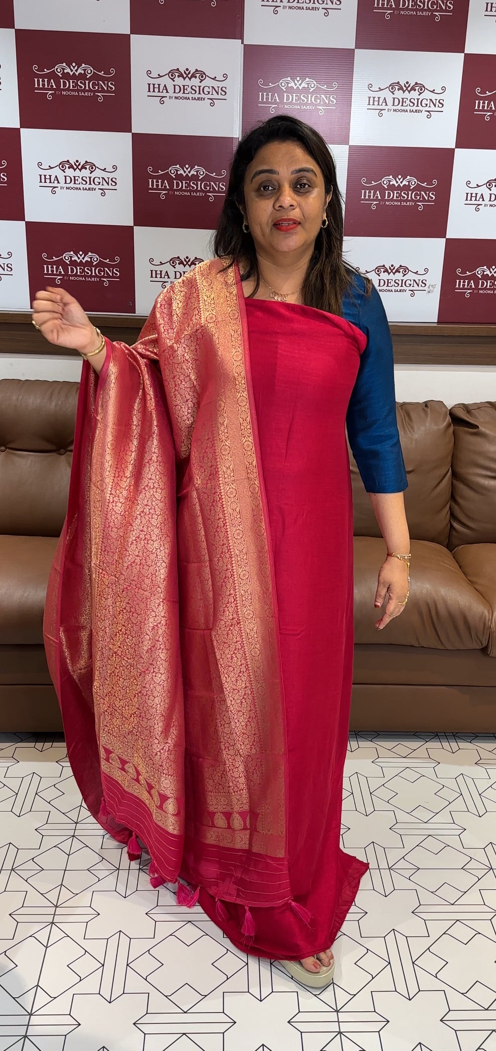 IHA'S IN-HOUSE SEMI RAW SILK UNSTITCHED SALWAR SUITS - IHA 24795