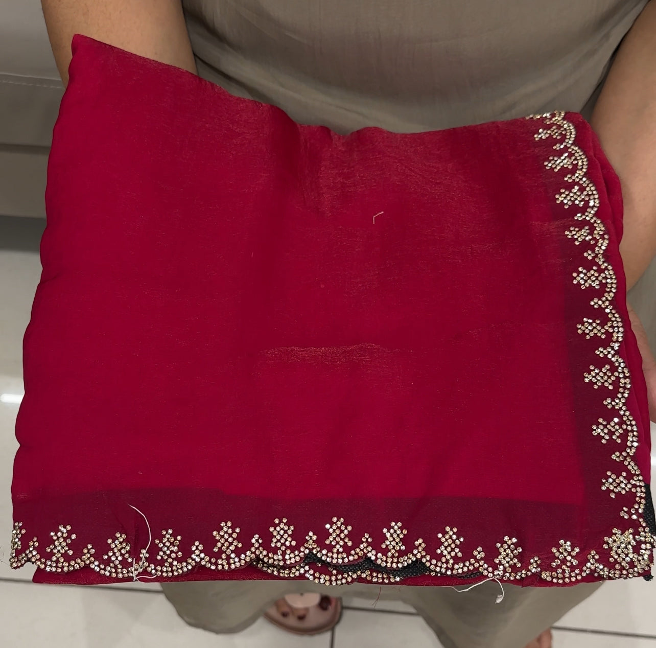 VELVET ORGANZA SAREES - IHA 27046