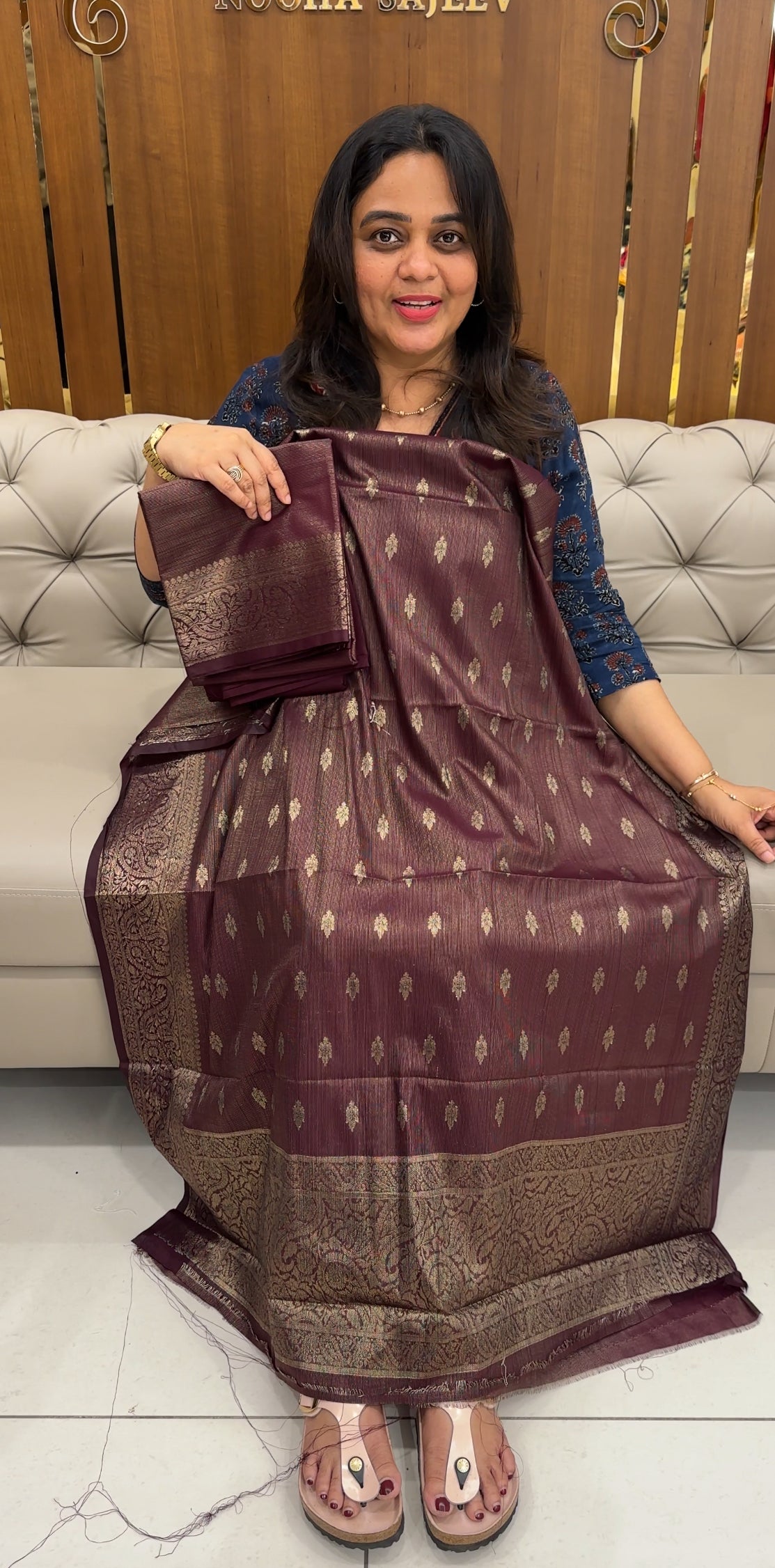 BANARASI TISSUE UNSTITCHED SALWAR SUITS - IHA 26874