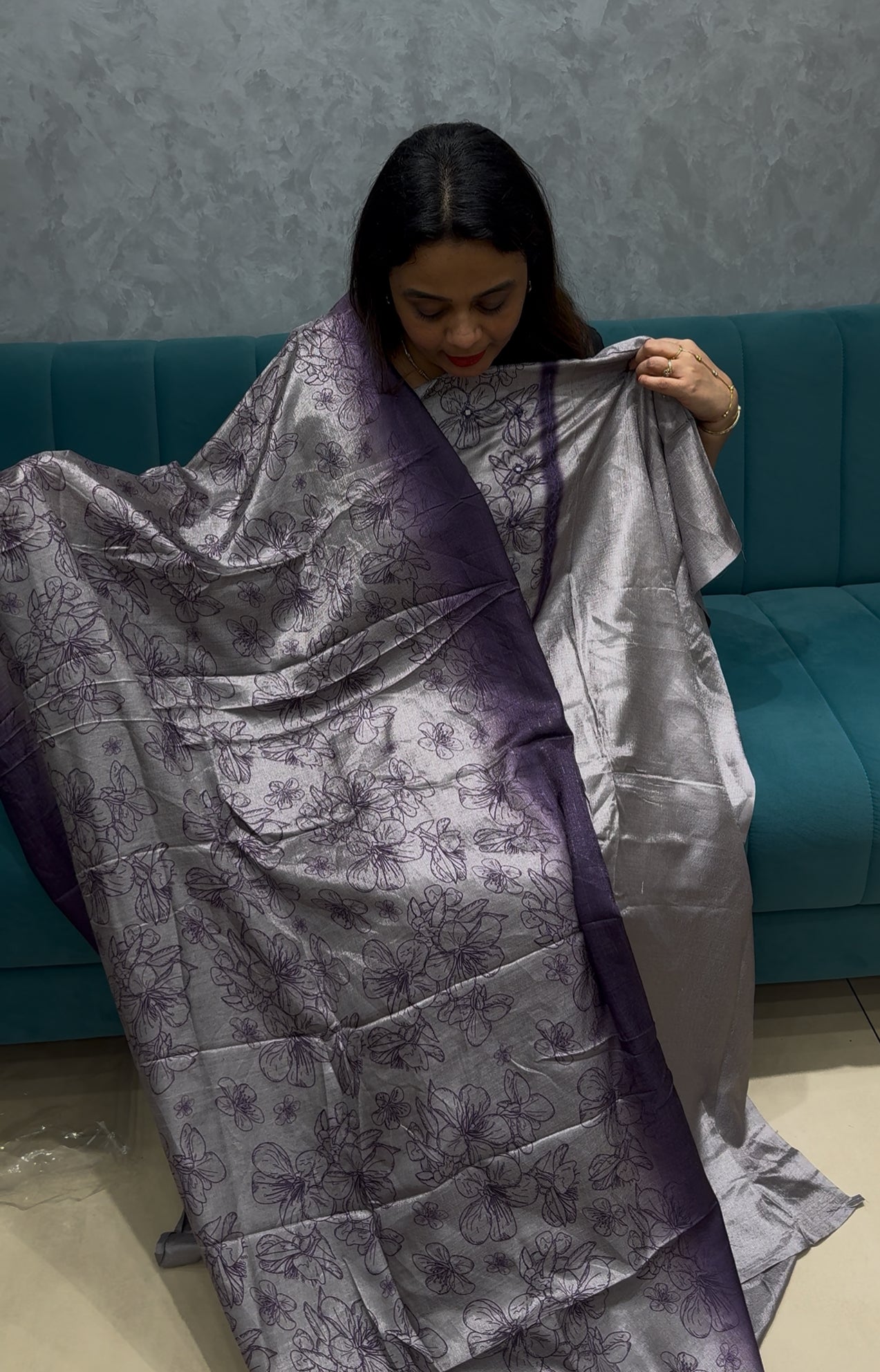 PRINTED UNSTITCHED SALWAR SUITS - IHA 24409