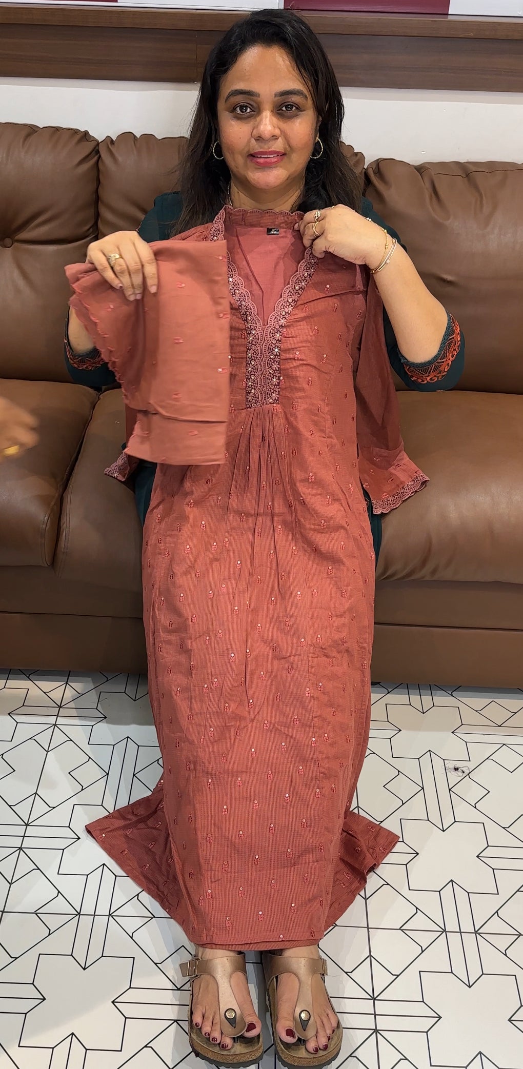 NET KOTA TOP, BOTTOM AND DUPATTA - IHA 26293