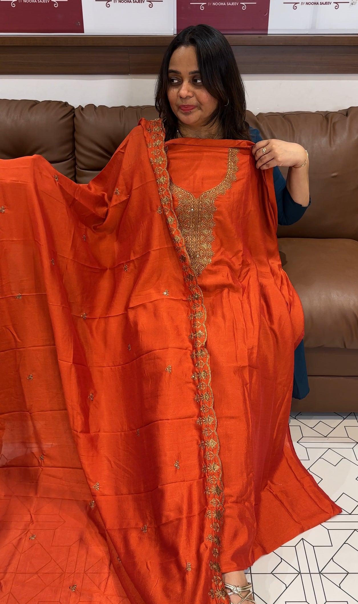 SEMI RAW SILK UNSTITCHED SALWAR SUITS - IHA 27364