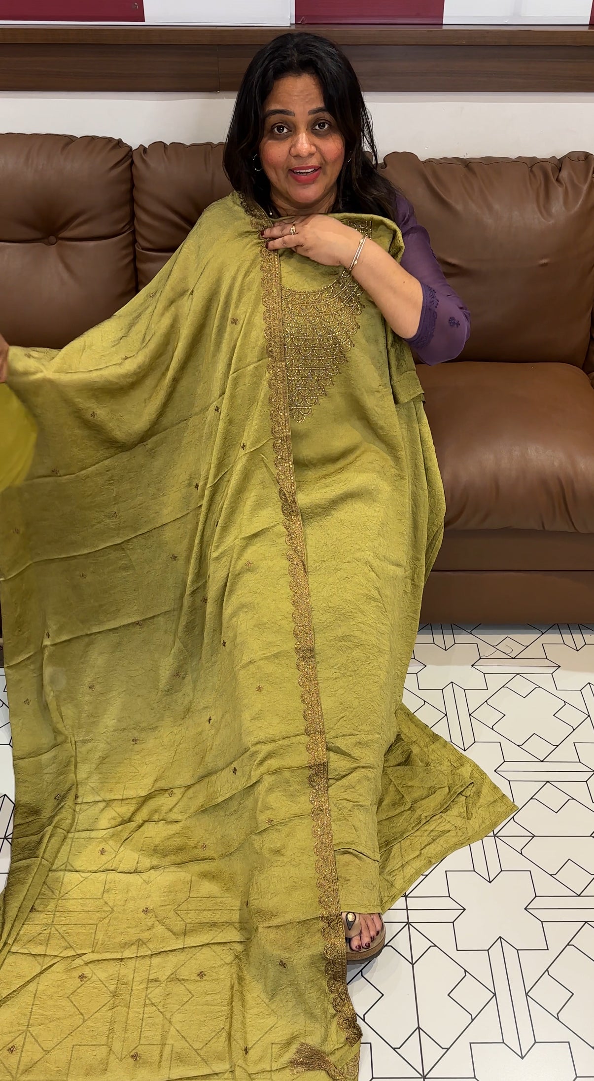 SEMI RAW SILK UNSTITCHED SALWAR SUITS - IHA 27153