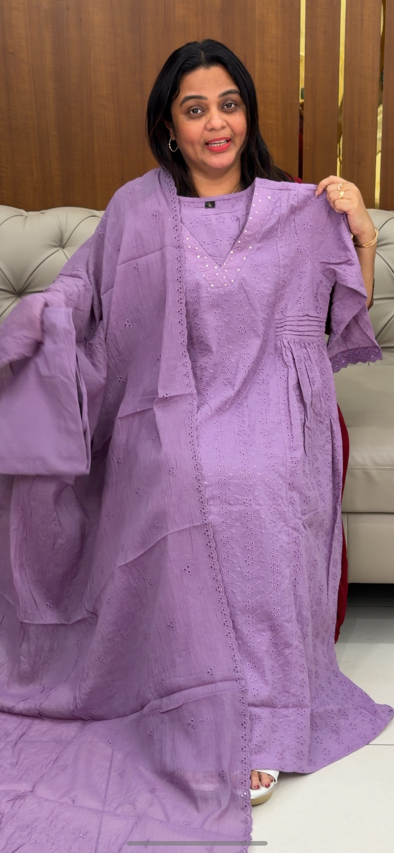 COTTON HAKOBA ALINE TOP, BOTTOM AND DUPATTA - IHA 29315