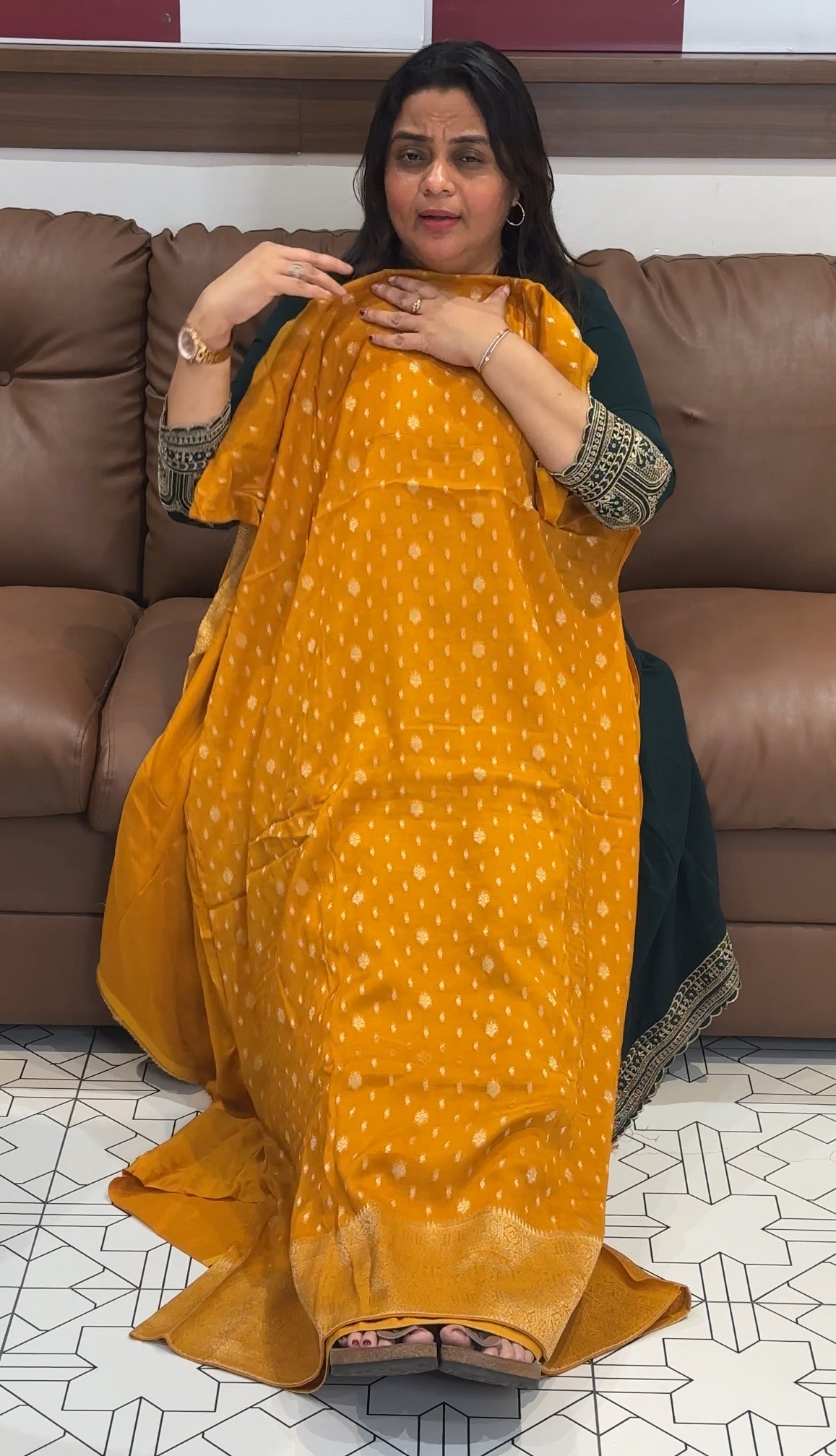 VISCOSE ORGANZA UNSTITCHED SALWAR SUITS - IHA 27388