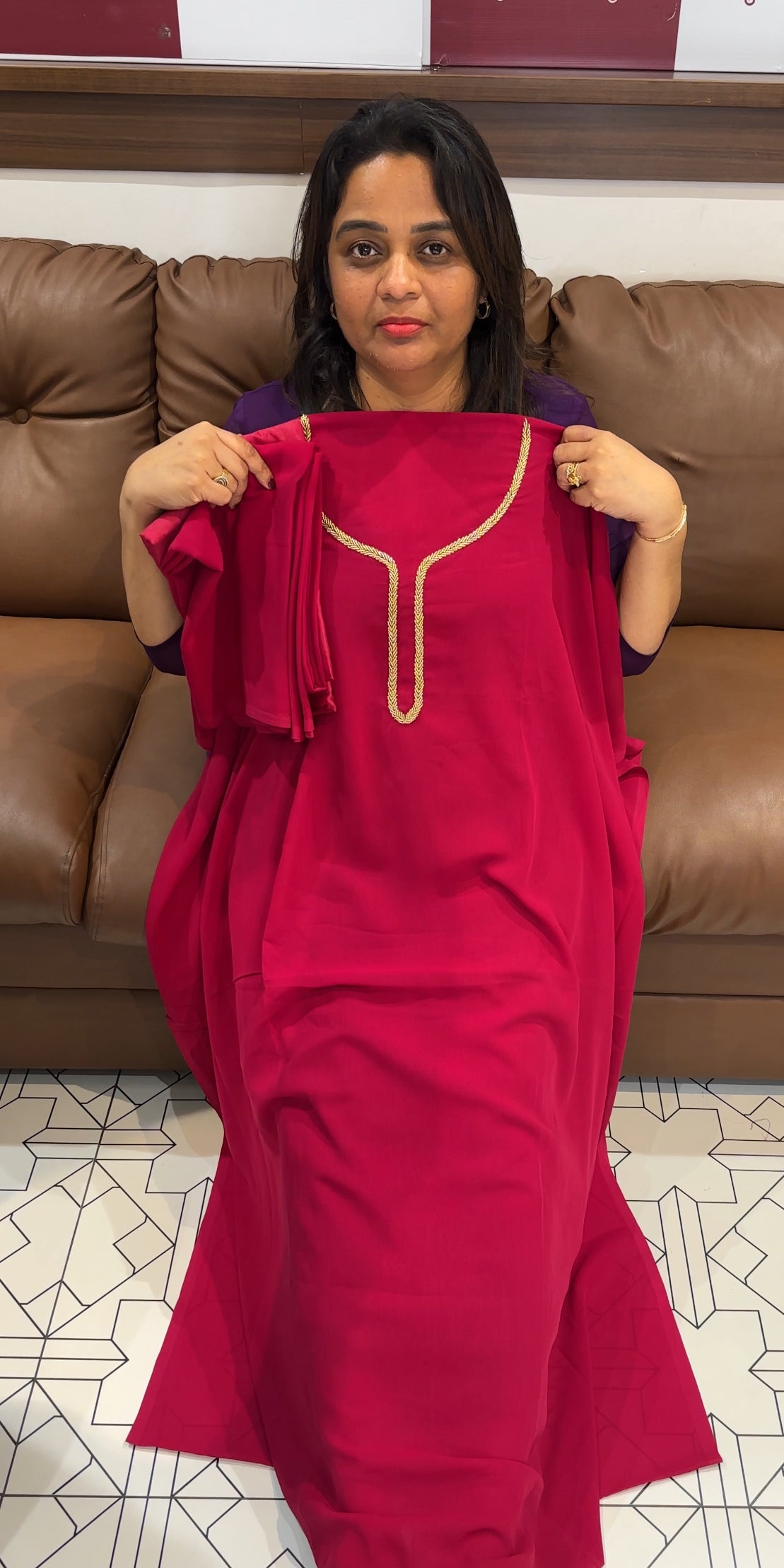 HAND WORKED UNSTITCHED SALWAR SUITS - IHA 25662