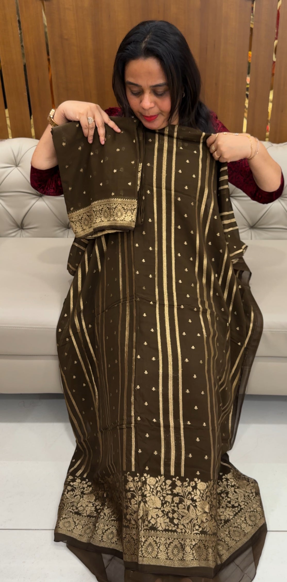 GEORGETTE BANARASI UNSTITCHED SALWAR SUITS - IHA 26039