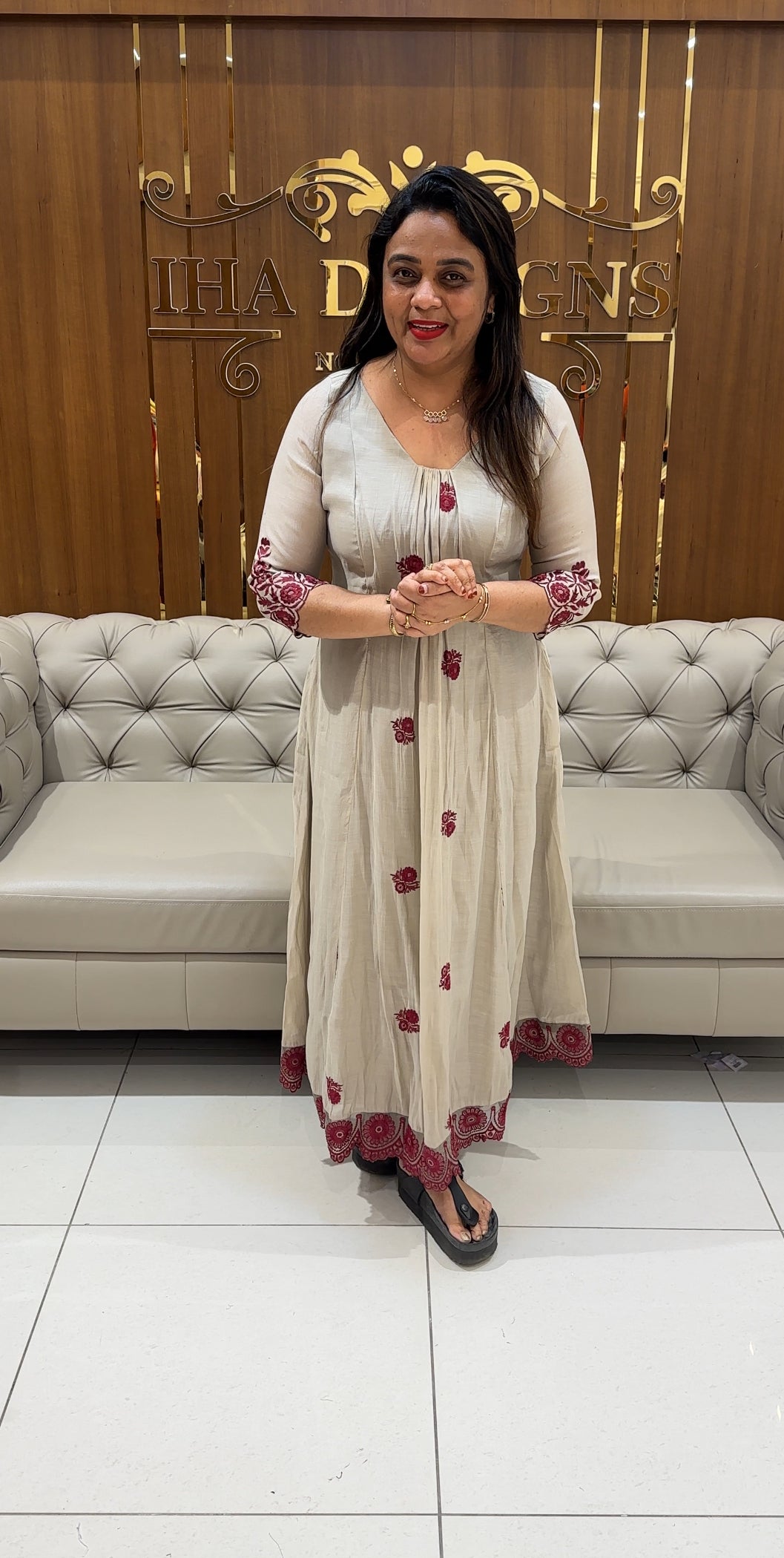 IHA'S IN-HOUSE MALAI CHANDERI ALINE TOPS - IHA 24629