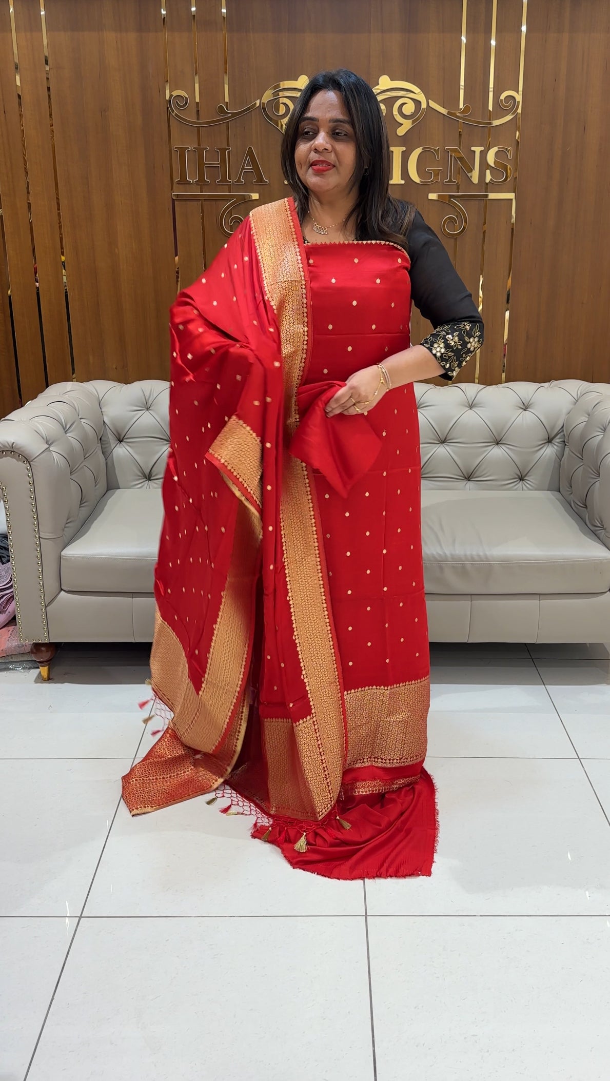 SATIN KATAN UNSTITCHED SALWAR SUITS - IHA 24537