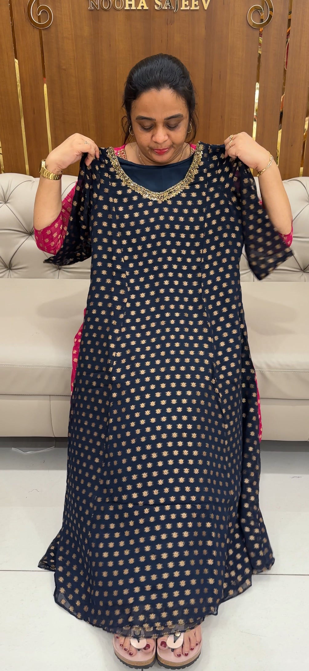 IHA'S IN-HOUSE GEORGETTE ALINE TOPS - IHA 26743