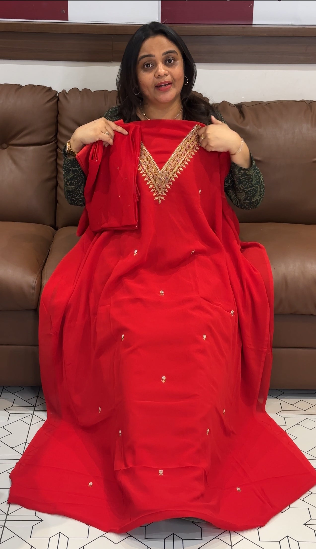 FAUX GEORGETTE UNSTITCHED SALWAR SUITS - IHA 27317