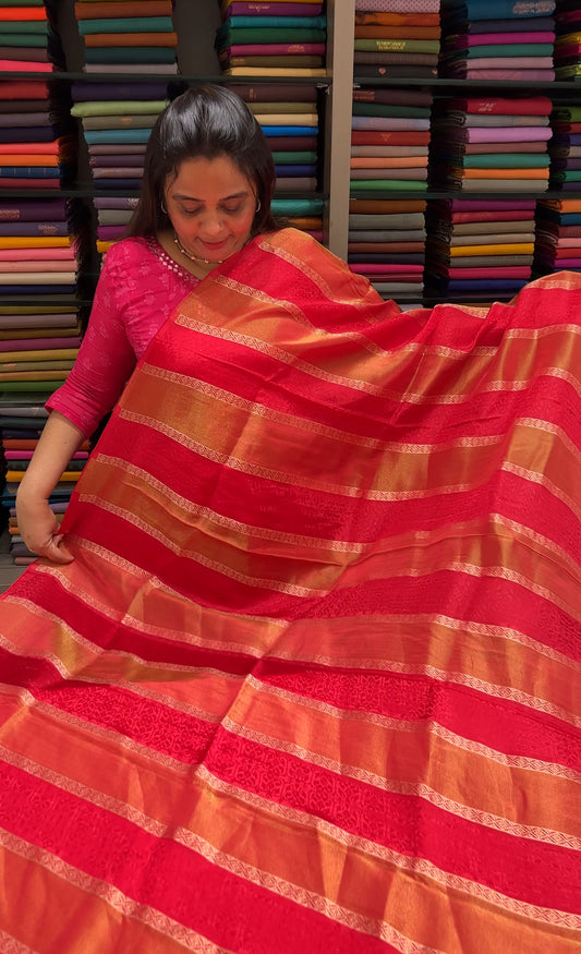 TISSUE BANARASI SAREES - IHA 27243