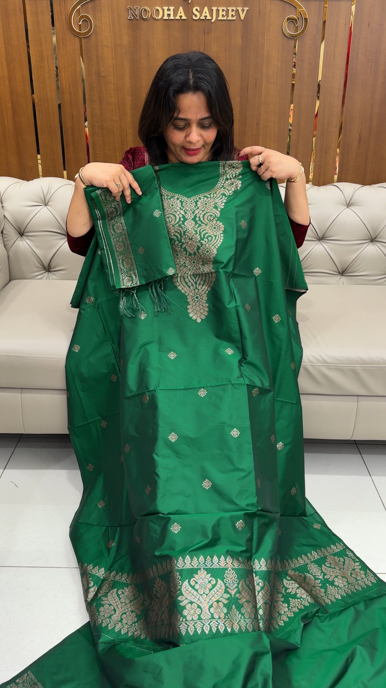 SEMI BANARASI UNSTITCHED SALWAR SUITS - IHA 25947