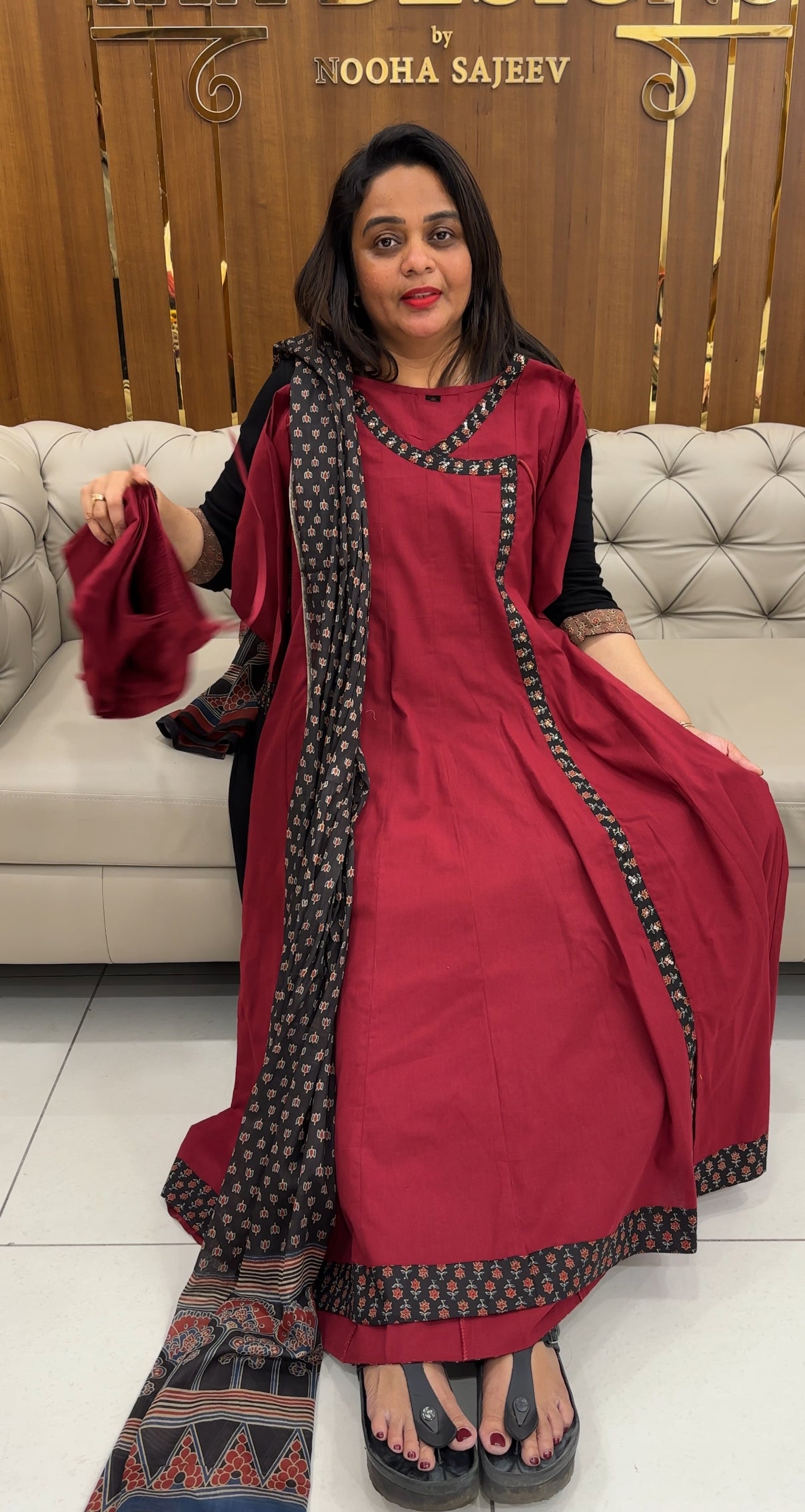 CRUSHED RAYON ANARKALI TOP,BOTTOM AND DUPATTA - IHA 25861
