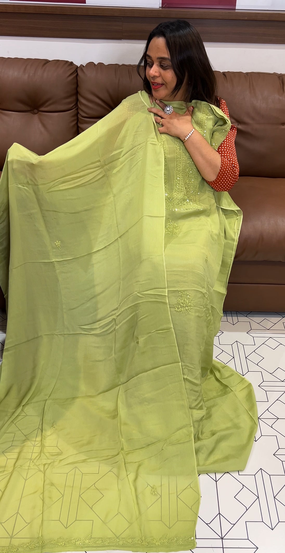 PLATINUM CHIFFON UNSTITCHED SALWAR SUITS - IHA 22845