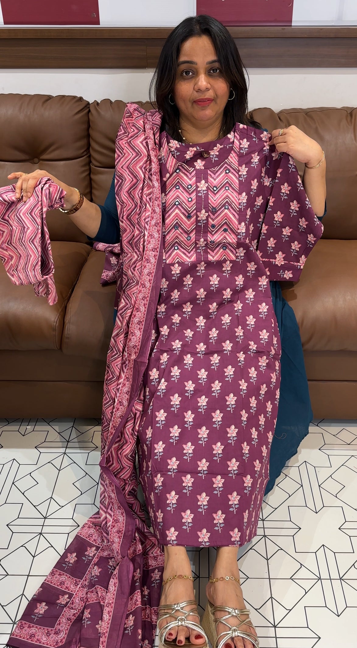 READY TO WEAR TOP, BOTTOM AND DUPATTA - IHA 27209