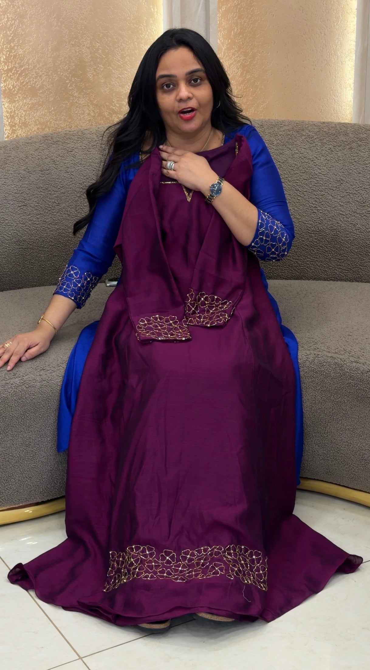 IHA'S IN-HOUSE SEMI RAW SILK ALINE TOPS - IHA 35098