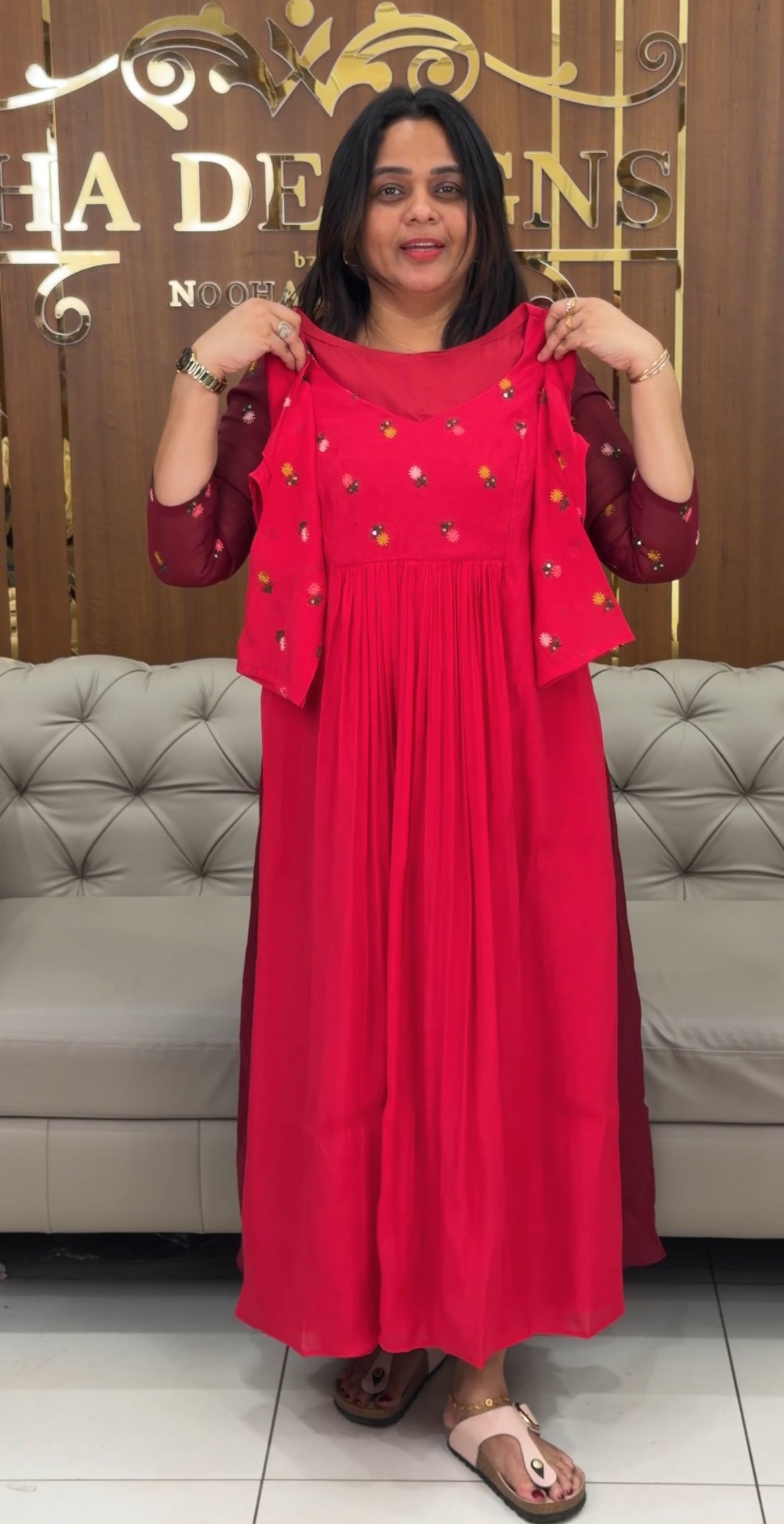 IHA'S IN-HOUSE MALAI CHANDERI ALINE TOPS - IHA 29128