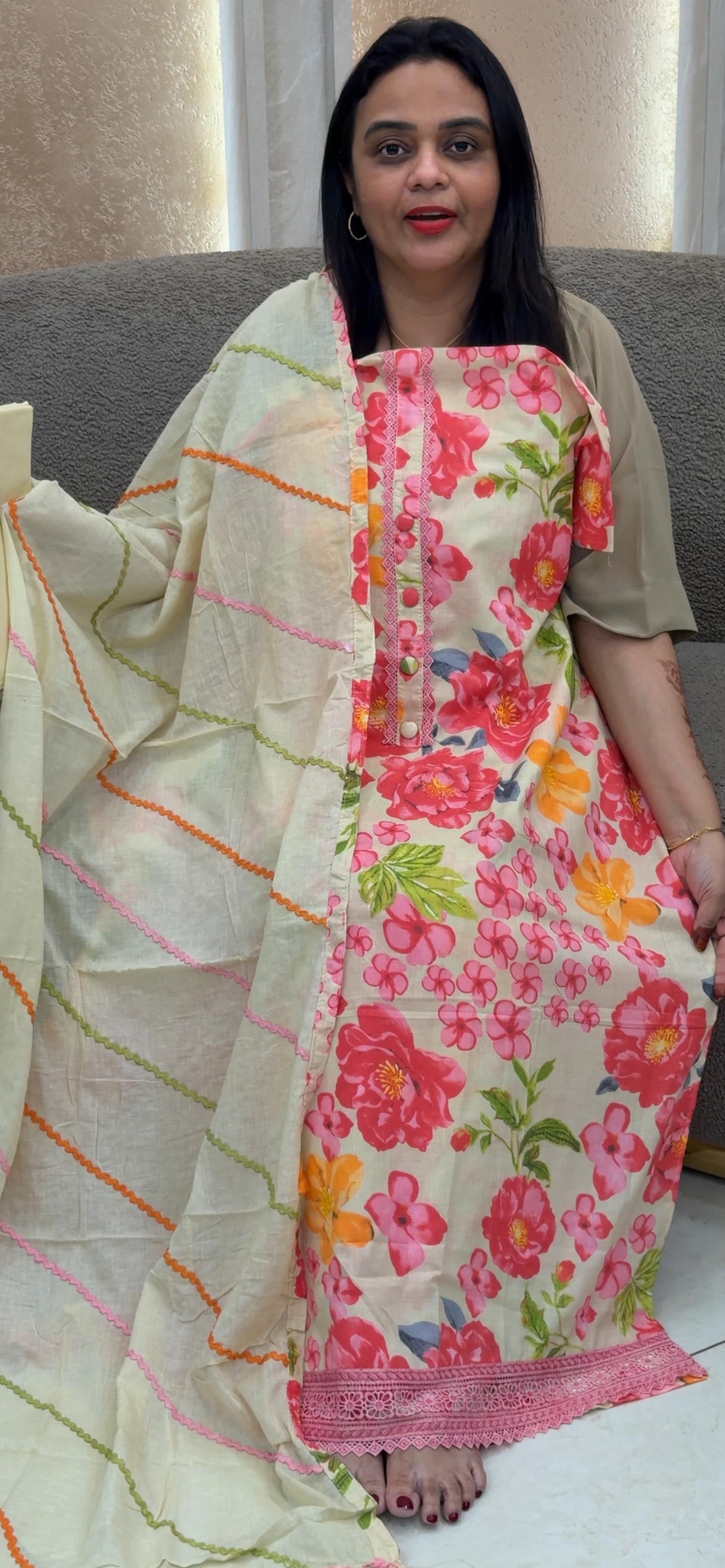 PRINTED COTTON UNSTITCHED SALWAR SUITS - IHA 33065
