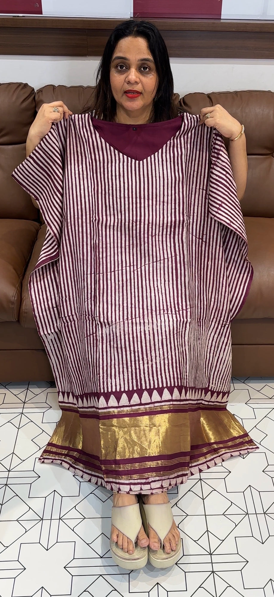SEMI MODAL BATIK PRINTED KAFTAN TOPS - IHA 21476