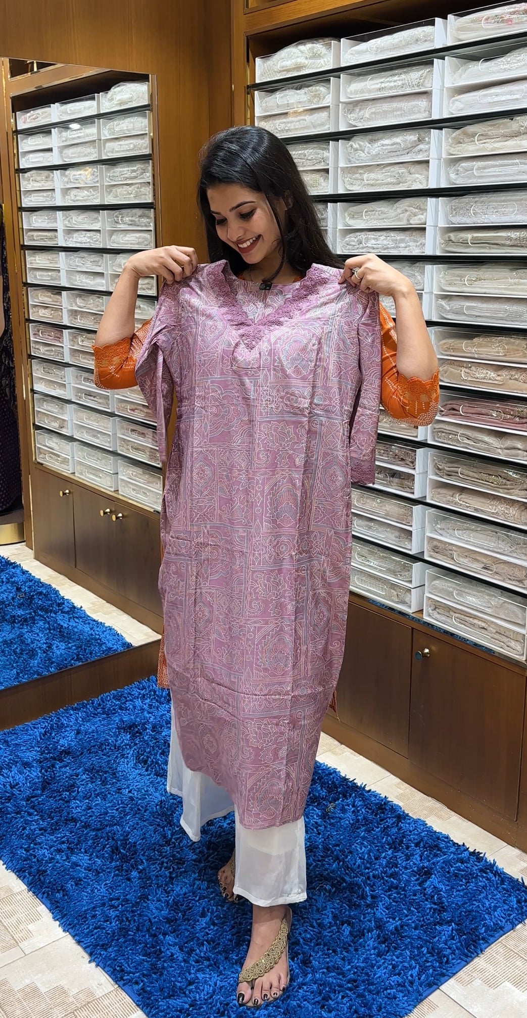 PRINTED MUSLIN TOPS - IHA 25116