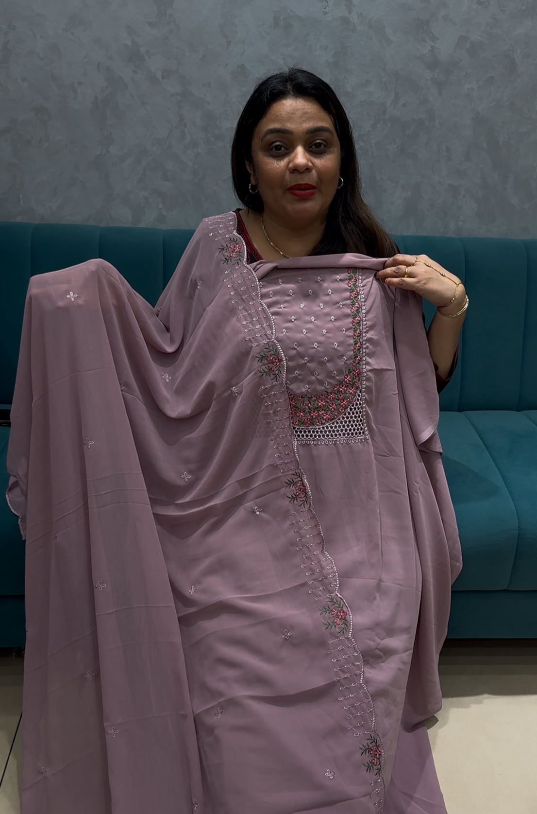 FAUX GEORGETTE UNSTITCHED SALWAR SUITS - IHA 24417