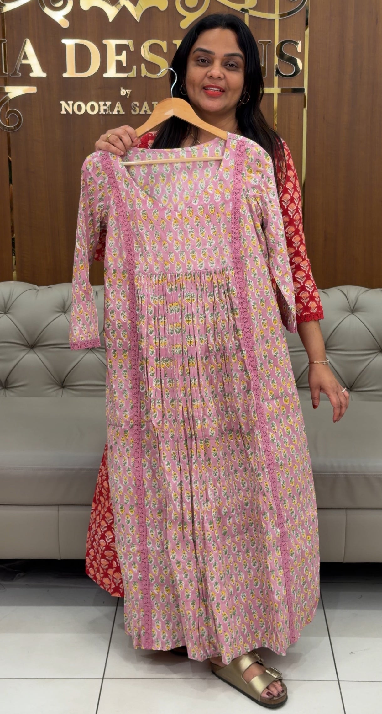 IHA'S IN-HOUSE COTTON PRINTED ALINE TOPS - IHA 30703