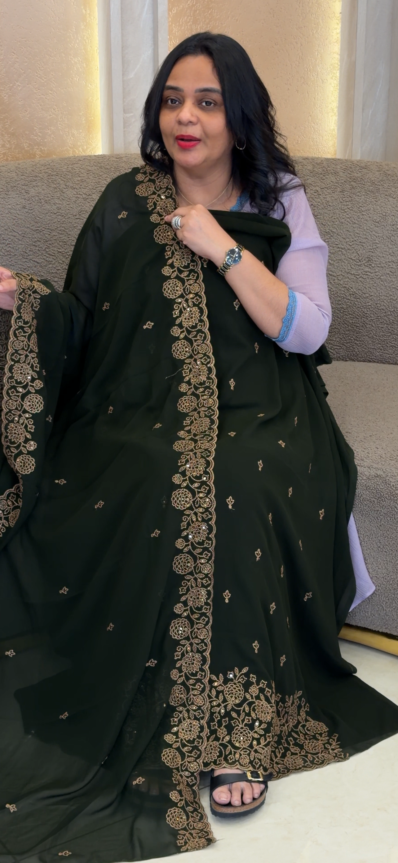 FAUX GEORGETTE UNSTITCHED SALWAR SUITS - IHA 35018