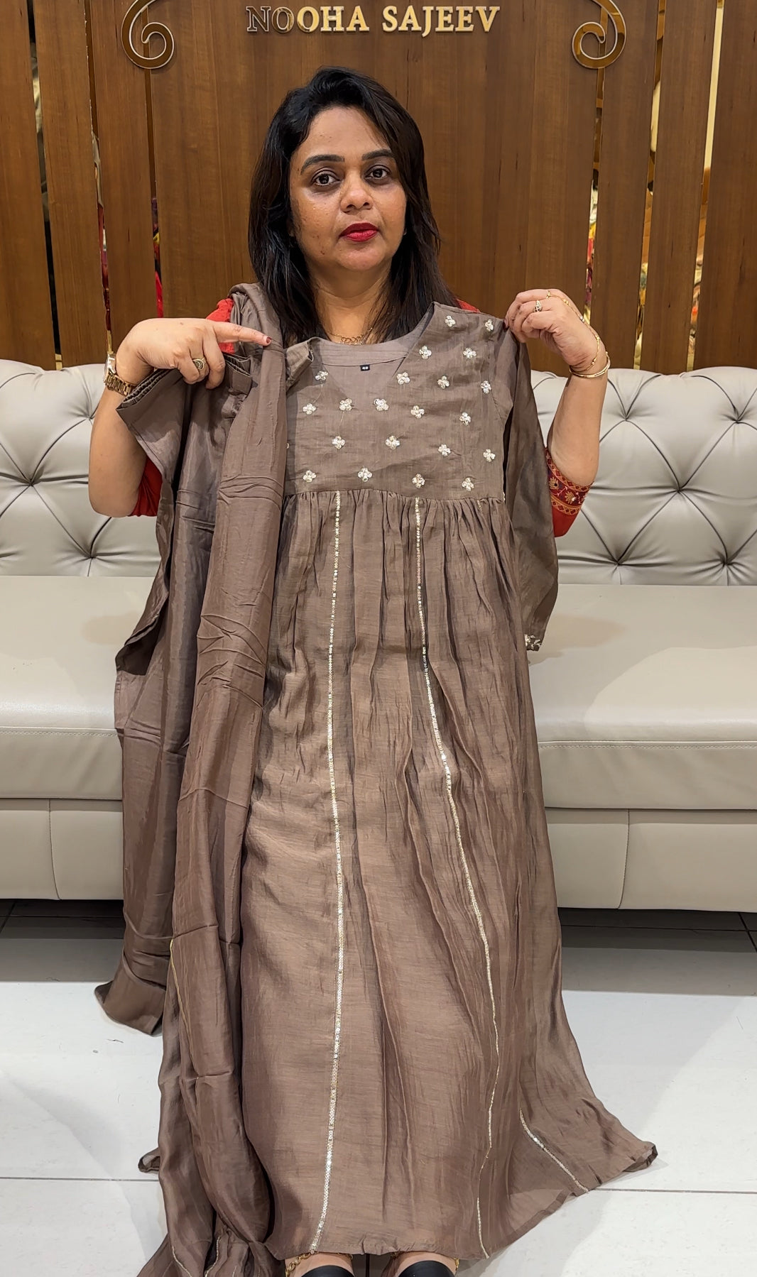MALAI CHANDERI TOP, BOTTOM AND DUPATTA - IHA 24517
