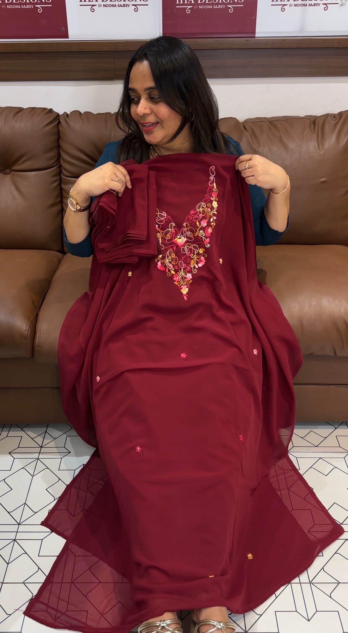 FAUX GEORGETTE UNSTITCHED SALWAR SUITS - IHA 27208