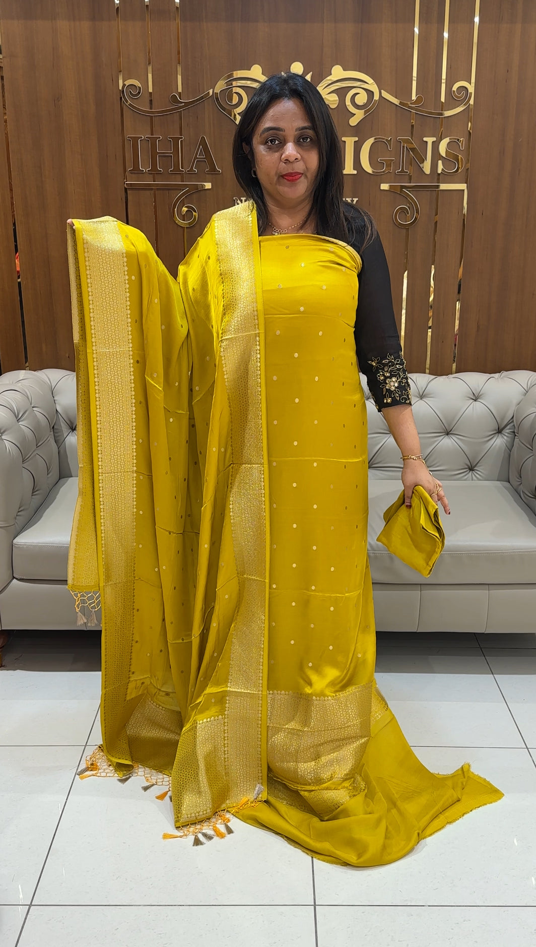 SATIN KATAN UNSTITCHED SALWAR SUITS - IHA 24537
