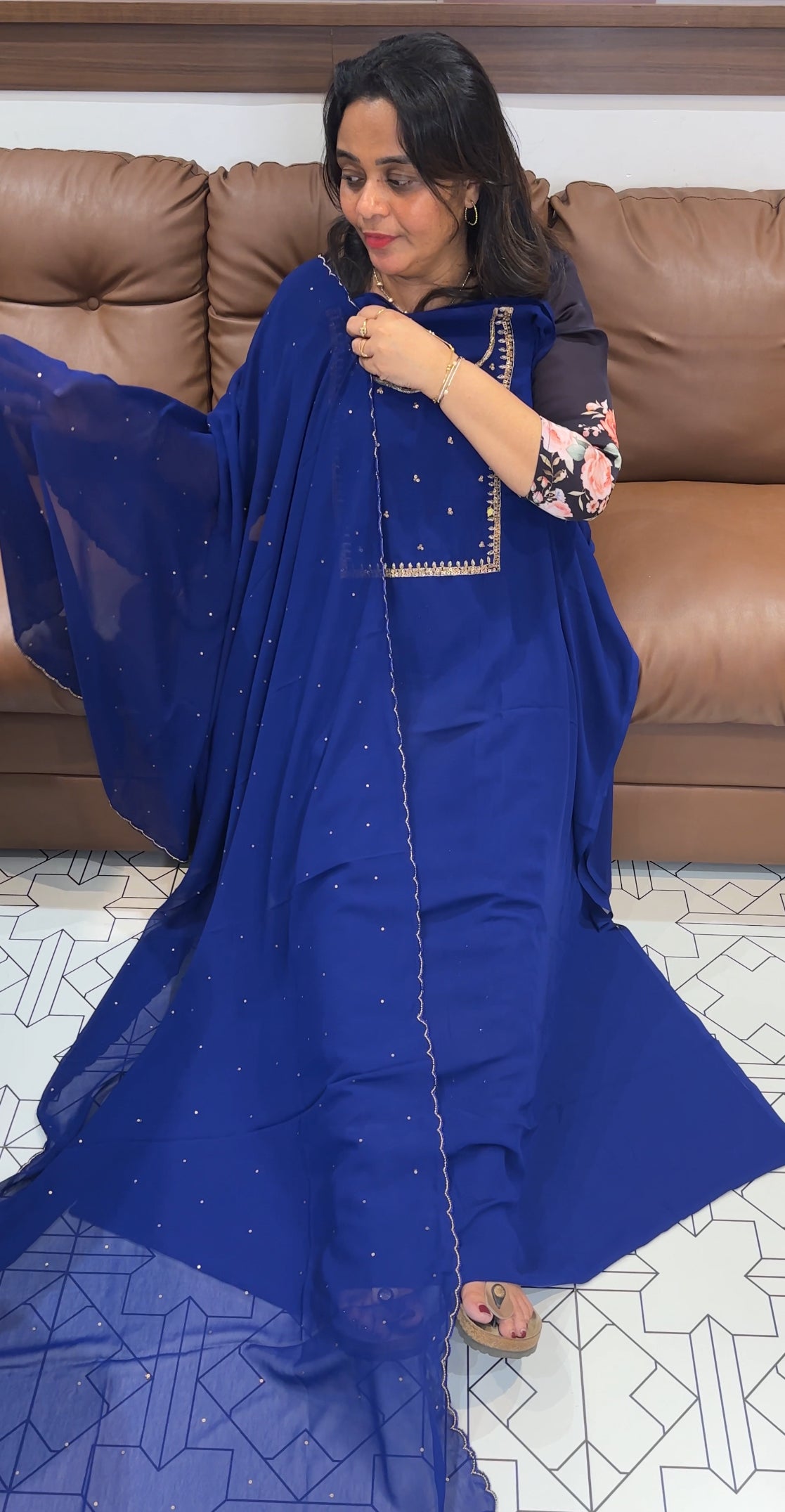 FAUX GEORGETTE UNSTITCHED SALWAR SUITS - IHA 26601