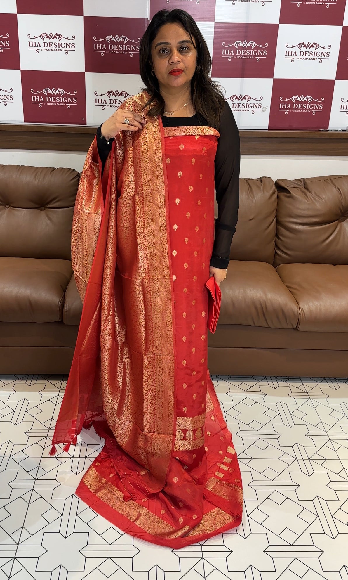 SILK BANARASI UNSTITCHED SALWAR SUITS - IHA 24742
