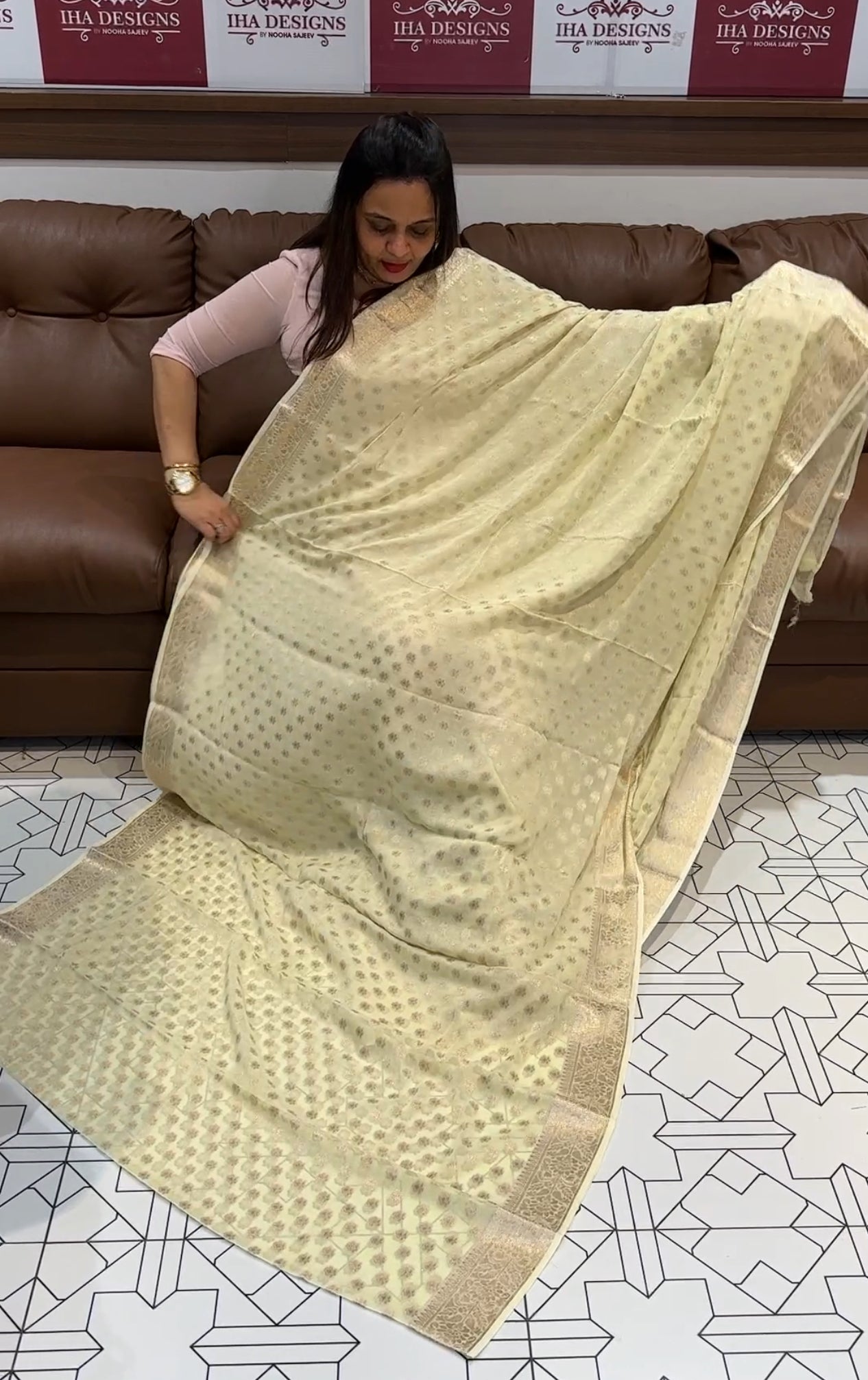 VISCOSE GEORGETTE SAREE - IHA 22178