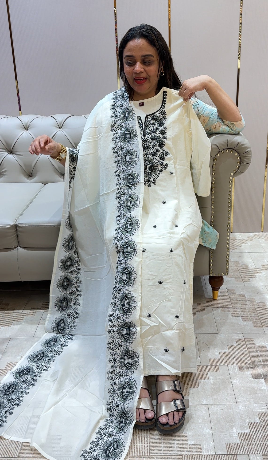 MUL COTTON TOP BOTTOM AND DUPATTA - IHA 21349