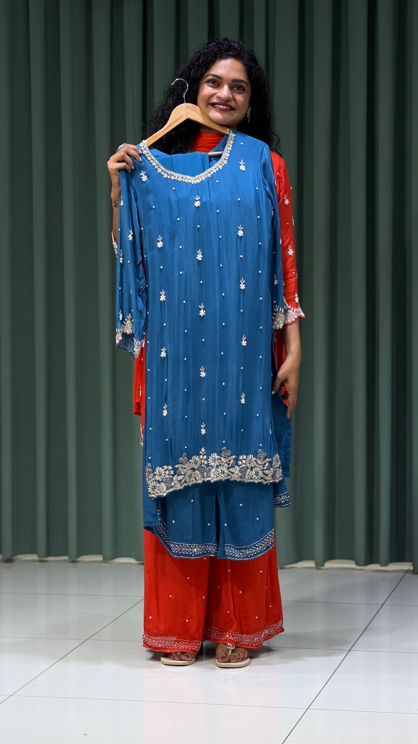 PARTY WEAR TOP,BOTTOM AND DUPATTA - IHA 31197