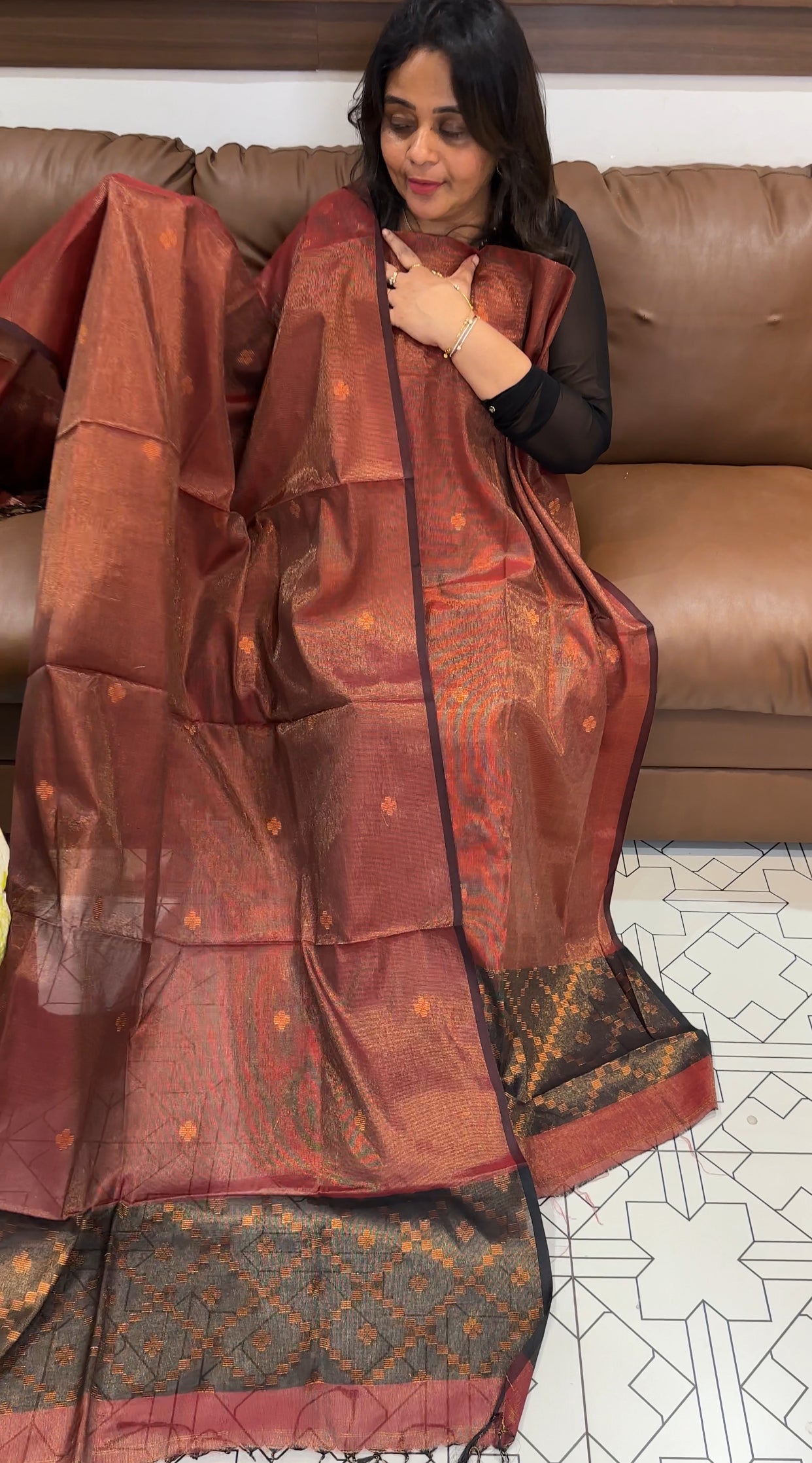 JUTE TISSUE UNSTITCHED SALWAR SUITS - IHA 26195
