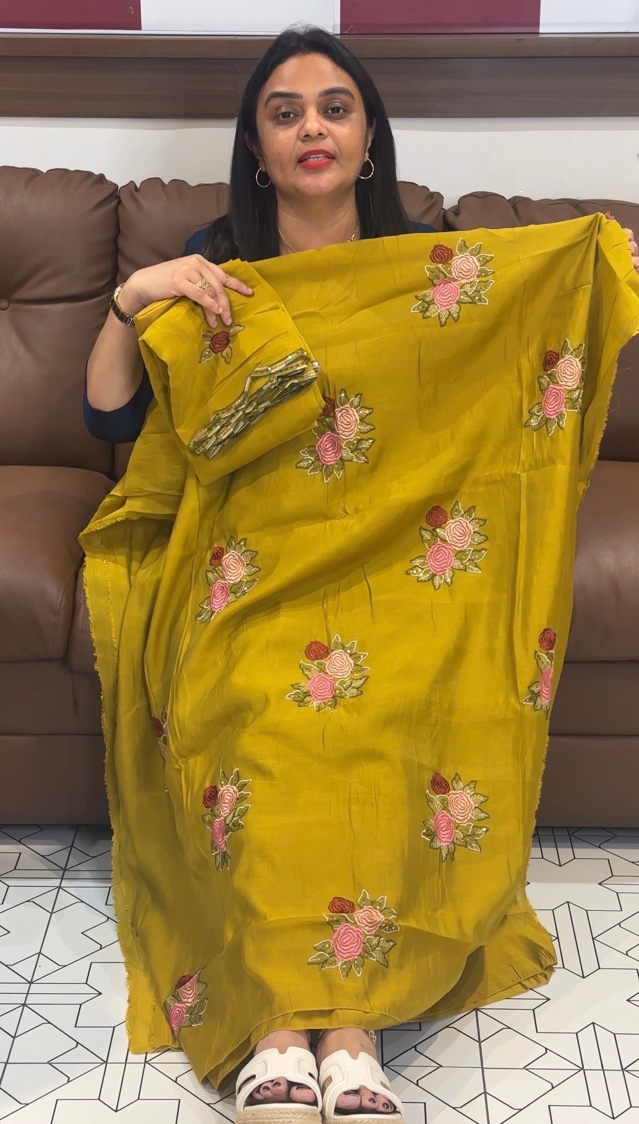 MUL CHANDERI UNSTITCHED SALWAR SUITS - IHA 33301