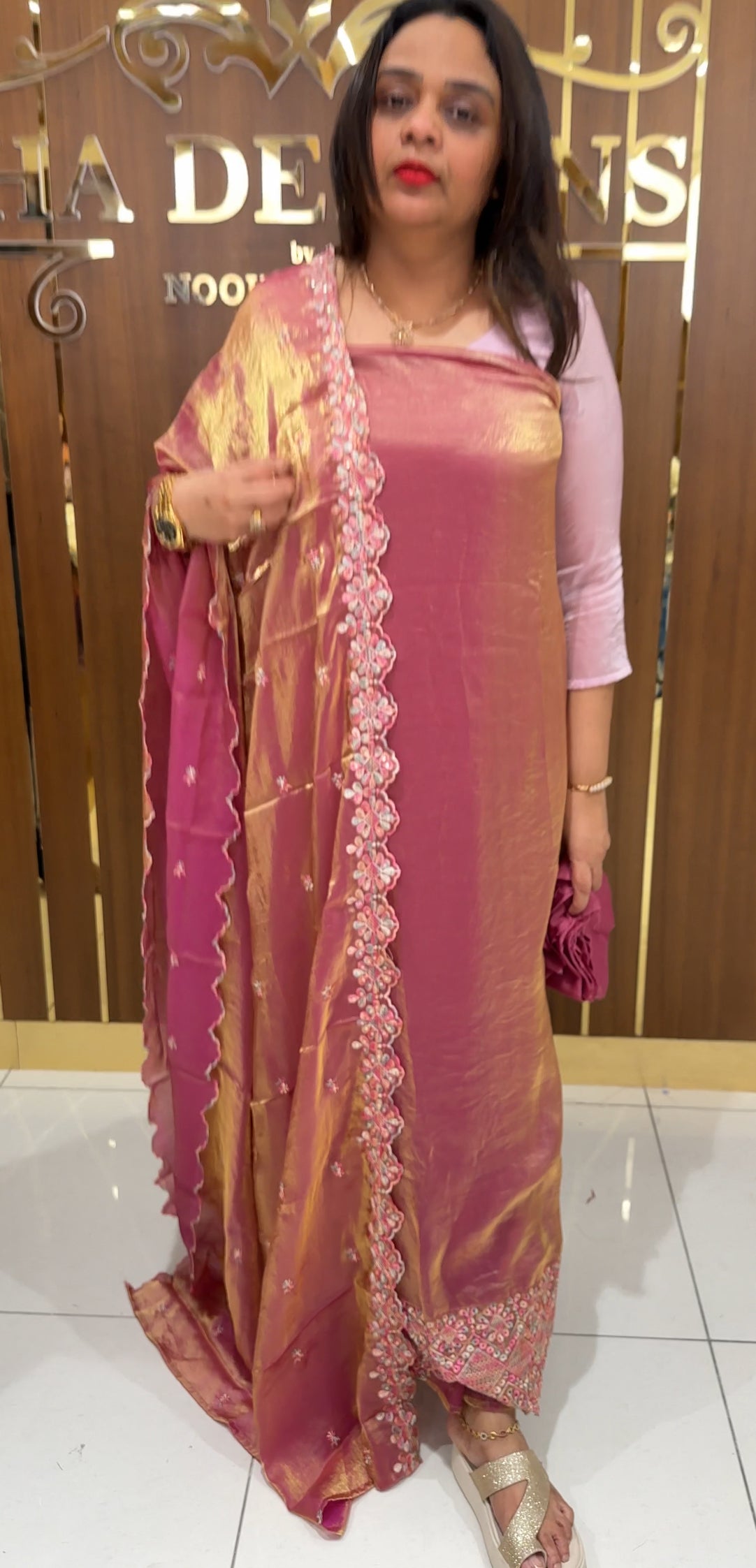 VELVET ORGANZA UNSTITCHED SALWAR SUITS- IHA 23596
