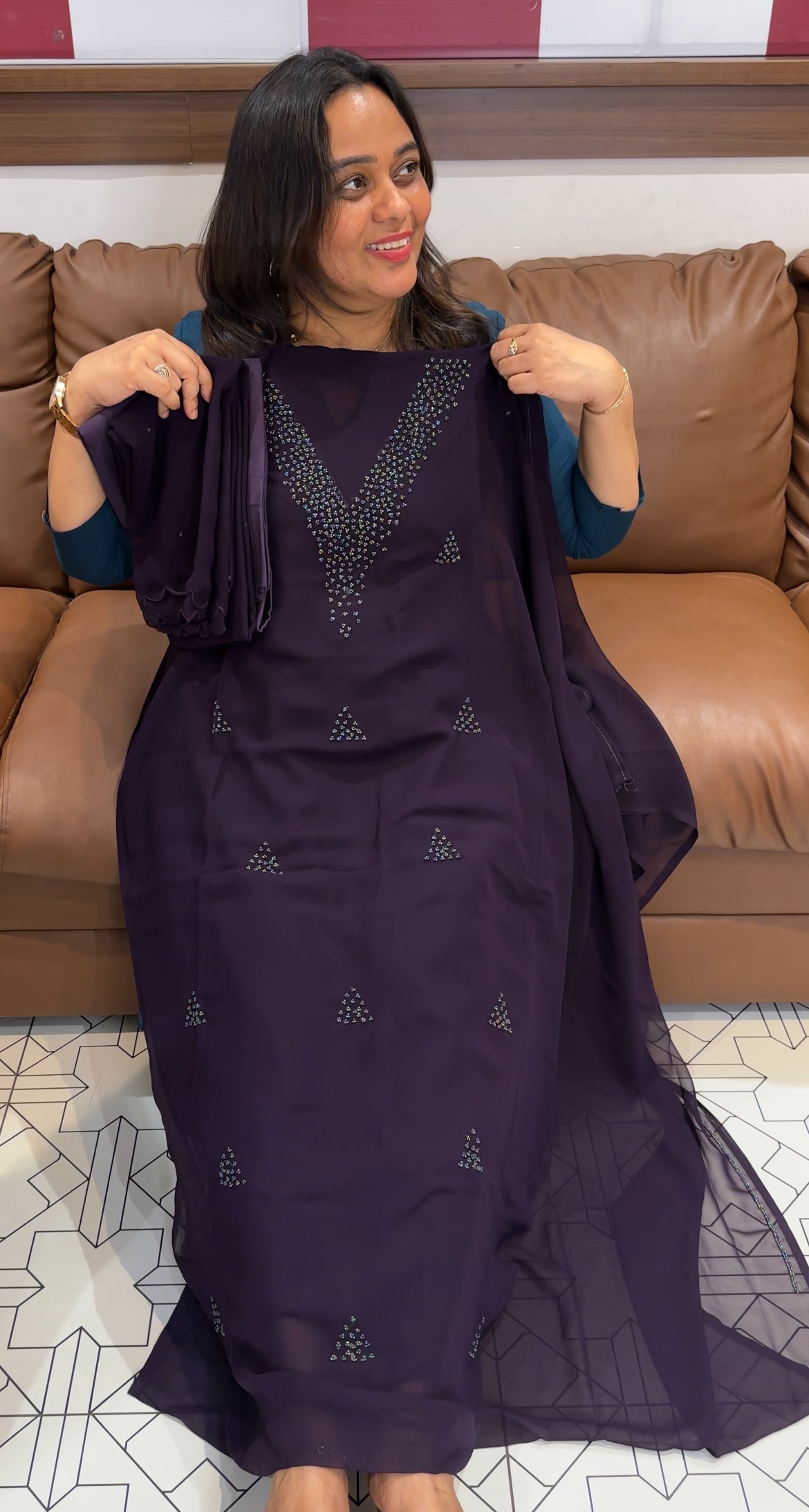 FAUX GEORGETTE UNSTITCHED SALWAR SUITS - IHA 27202
