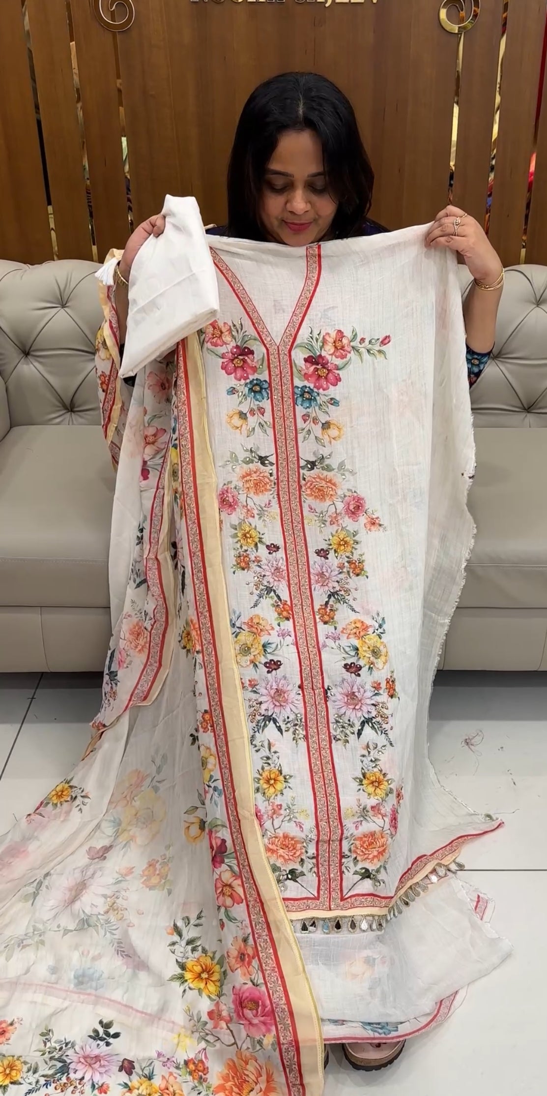 FORWARD PRINTED LINEN UNSTITCHED SALWAR SUITS - IHA 26864